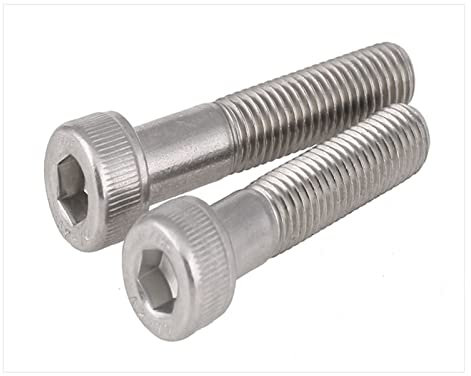 LAZIRO 304 Edelstahlschrauben Halbgewinde Innensechskantschrauben M4 M5 M6 M8 M10 M12 Schrauben Twill Zylinderkopfschrauben (Size : M12X55 4pcs)