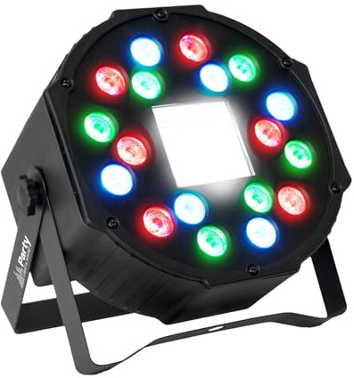 Jeu de lumière PROJECTEUR PAR Party Sound & Light PARTY-PAR-STROBE - DMX A 18LED AVEC Stroboscope 36 LED, Etrier