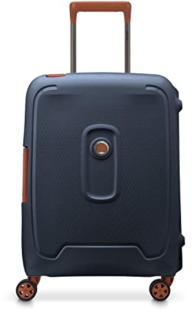 DELSEY PARIS - MONCEY - Valise cabine rigide Slim matière recyclée et Recyclable - 55x40x20 cm - 36 litres - XS - Bleu Encre