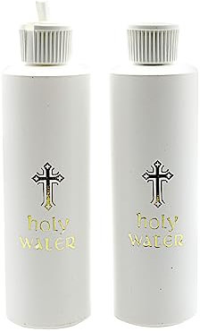 vsilay 2/5 botellas de agua bendita con cruz religiosa, rezando, meditación, contenedor para Pascua, Navidad, iglesia, oración, regalo