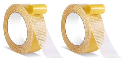 FKWKUW 2 Rollen Doppelseitiges Klebeband Extra Stark,Teppichklebeband Doppelseitig,Lässt Sich Leicht Abziehen Und Abreißen,Doppelbildschirmdesign