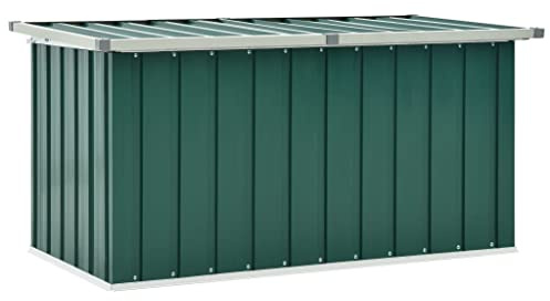 Tino Tech Aufbewahrungsbox in Verzinkter Stahl, Kunststoff 129x67x65 cm Grün Gartenboxen Polster Aufbewahrungsbox DraußEn Gartenallzwecktruhe Spielzeugbox Outdoor Allzwecktruhe Outdoor