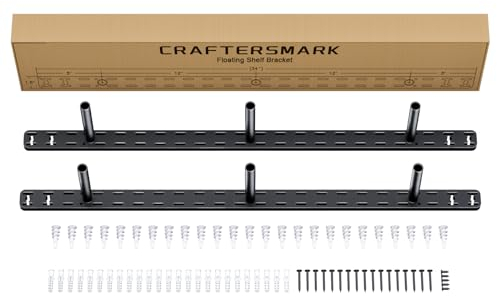 2 x schwebende Regalhalterungen, strapazierfähig, versteckte Regalhalterungen, Wandmontage, unsichtbare schwebende Regalhalterung ohne Vorrichtung (86,4 x 10,2 x 3,8 cm ohne Werkzeug)