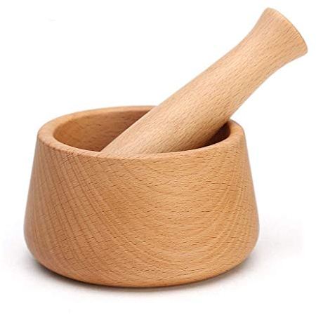 CTCOIJRN Mortier Pilon Ensemble Mortier et pilon en bois manuel ail presse-purée cuisine broyeur épices ensemble de broyage hachoir à ail herbe épices presse-purée broyeur hachoir outil de cuisine pou
