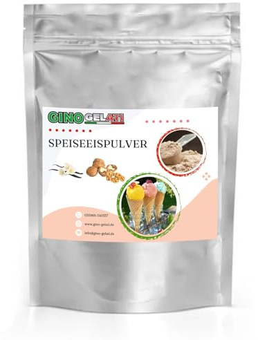 Gino Gelati Vanille Walnuss Eis Speiseeis Pulver 1 Kg, Vanilleeis selber machen, verschiedene Sorten, schnelle und einfache Zubereitung, für Haushaltseismaschinen