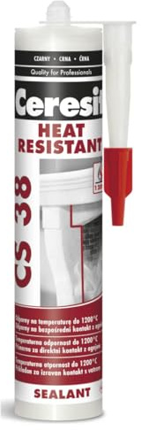 Dichtmittel Schwarz Hitzeressistent bis 1200 Grad - Dichtstoff für Extreme Temperaturen - Flammbeständing und Hochtemperaturbeständigkeit - Schrumpft nicht (1 x 300ml)