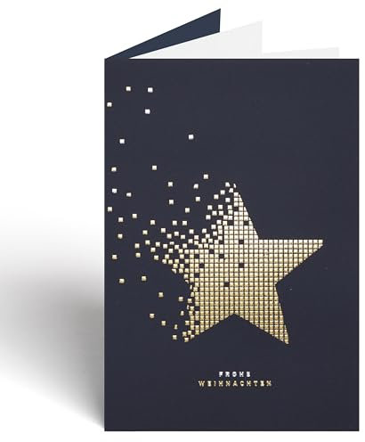Hochwertige Weihnachtskarten mit erhabener Prägung, bedruckbarem Einlegeblatt & selbstklebendem Umschlag | Exklusive Weihnachtsgrüße für Firmenkunden, Geschäftspartner & Unternehmen | 11,8 x 18 cm