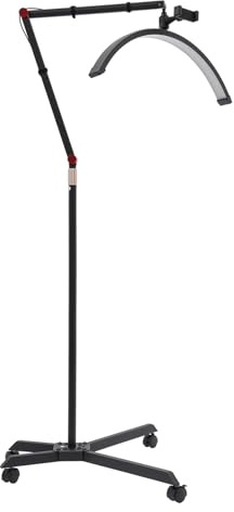 JAYEUW Schönheit Licht 36W LED-Stehlampe Dimmbar Halbmondlampe 3200K-5600K 24 Zoll LED Bodenlicht Kit Wimpern-Lampe mit Riemenscheibe 360°Drehbar Kopf und Gestell Kabelsteuerung/Fernbedienung