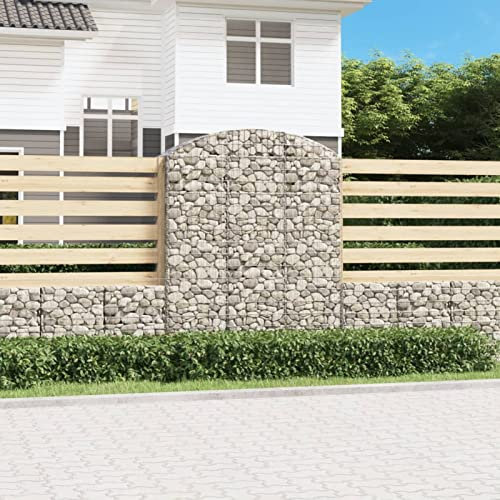 ShGaxin Gabione mit Hochbogen, Gabionenkörbe, Gabionen Hochbeet, Steinkorb, Gabionengitter, Drahtkorb Für Pflanzen, Kräuterspirale Für Garten, 150x50x180/200 cm Verzinktes Eisen