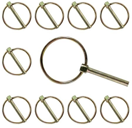 10 tlg Klappsplinte M4.5,4.5x36mm steckbolzen,Splint aus galvanisch verzinktem Stahl Sicherungssplint Ringsplinte verzinkt,Klappsplinten Set sicherungssplint für Traktoren, Lastwagen Rasenmäher als