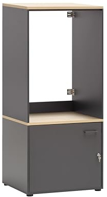 Schildmeyer Waschmaschinenumbau und Mehrzweckschrank Set Solea 702004, anthrazit, 67,1 x 60 x 154,7 cm