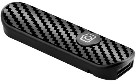 Bluetooth Remote Shutter Wireless Camera Control Shutter for Smartphone Selfie Stick 10m Remote Range Clicker Instant Connect with Type-C Rechargeable Carbon Fiber Design for iOS Android (Black)