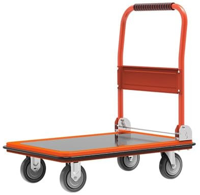 Robuster Plattformwagen – Haushaltswagen mit leichtem Flachbett und leisem faltbarem Design – großer Express-Lieferwagen, Schiebewagen