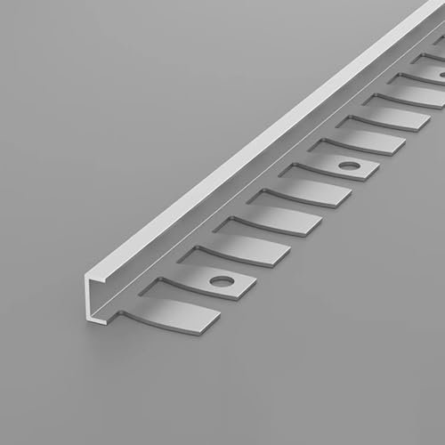 WJYWX Aluminum C-type Edgebanding, 3pcs*0.9m Thickened Wall Corner Protector Tile Necking Strip Floor Edge Cladding Angle Profile For Home Interior Enhancements(Matte Silver,5.5mmx0.9m)