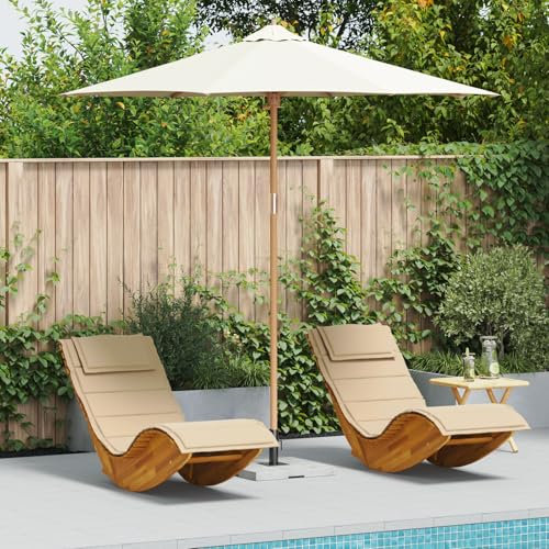 Gecheer Parapluie de jardin en bambou Crème blanche 270 x 260 cm
