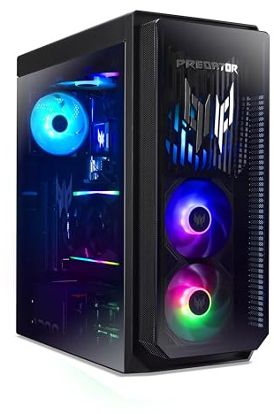 acer Predator Orion 7000 (PO7-660) Gaming PC - Intel Core Ultra 9 285K (Bis zu 5,7 GHz), 64 GB DDR5 RAM, 2 TB GB M.2 PCIe (SSD), NVIDIA GeForce RTX 5090 (32 GB GDDR7), Windows 11 Home, Schwarz