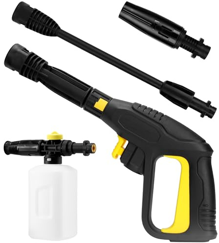 Hierbla Pistola limpiadora de alta presión de repuesto con pistola de espuma de nieve para reemplazar el mango del limpiador de alta presión eléctrico para manguera K2-K7 2175PSI