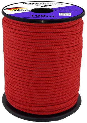Polypropylenseil 8mm geflochten – 100 m Allzweckseil in 30+ Farben – leicht, reißfest & UV-beständig für Deko, Garten & DIY – Ropes and More (Rot)