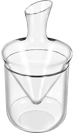 TsoLay Carafe à Vin en Cristal Soufflé à la Main, sans Plomb, avec Seau à Glace et Verre à Vin, Rotation