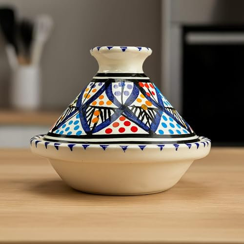 Mini Tajine Etnico Porta Spezie in Ceramica Terracotta Tunisina - Eleganza Artigianale per la Cucina Diam. 13 Cm 1507251400 Marocco Tunisia Etnico del Mondo