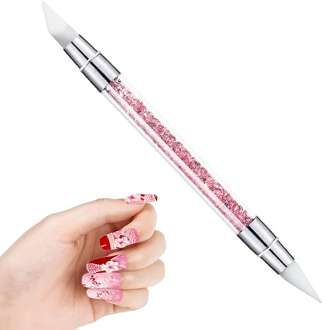 Pinceaux En Silicone Nails Art, Dotting Tool, Stylo De Sculpture Ongles À Double Pointe, Outils D'art De Ongles Pinceaux Nails Art, Outils De Manucure Pour Bricolage Peinture Manucure