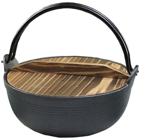 Lawnoval Pentola in ghisa ispessita con superficie antiaderente non rivestita, pentola per zuppa in ferro di maiale resistente per piano cottura, forno e cottura a fiamma libera, nero, 28 cm