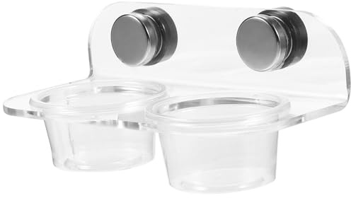 Milisten Mangeoire Magnétique pour Reptiles Petits, Bol Transparent Épais pour Geckos, Gamelle Solide Facile à Nettoyer, Support pour Terrarium, Accessoires Alimentation Reptiles