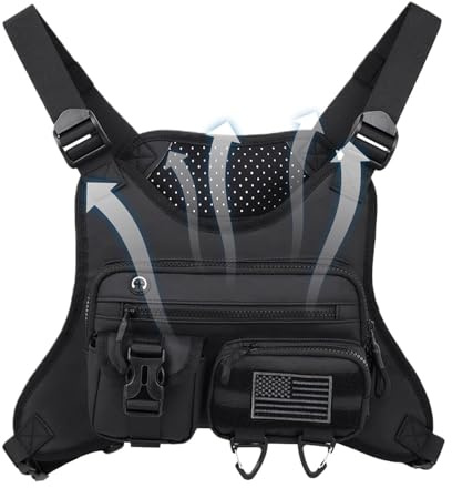 Riñonera de pecho para hombre, de deporte al aire libre, de soporte para teléfono, chaleco ligero para camping, caza, gimnasio, ciclismo, entrenamiento, ciclismo, corredores, mujeres