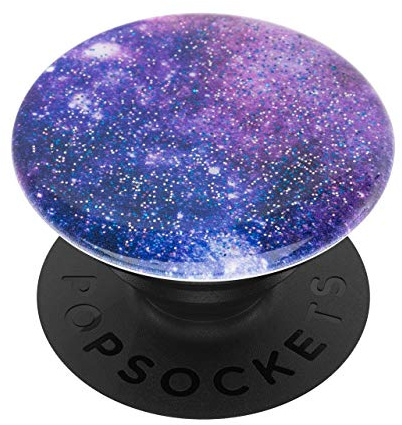 PopSockets 800934 PopGrip - Ausziehbarer Sockel und Griff für Smartphones und Tablets mit einem Austauschbarem Top - Glitter Nebula