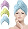 ACWOO Haarturban Handtuch Mikrofaser, 3 Stück Turban Handtücher Schnelltrocknend mit 6 Haargummis, Haarhandtuch Kopfhandtuch Duschhaube Damen für Haaren