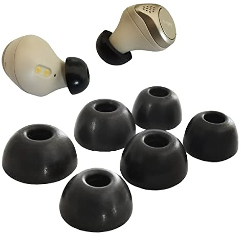 Luckvan Schaumstoff-Ohrstöpsel für Jabra Elite 75t/65t/Active/7 Pro/Elite 3 Memory Foam Tips Jabra Elite Active Earbuds Ersatz Fit in Ladekoffer, Schwarz LMS