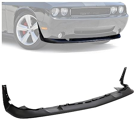 HECASA Front Bumper Lip Compatible with 2008-2014 Dodge Challenger Replacement for CH1095121 68109837AA Spoiler Splitter Body Kit PP Plastic Black
