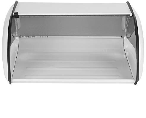 Portapane in Acciaio Inossidabile di Grande Capacità - Contenitore E Supporto Per Il Pane Per Il Piano di Lavoro della Cucina, Organizer Per Portapane con Chiusura Ermetica(bianco)
