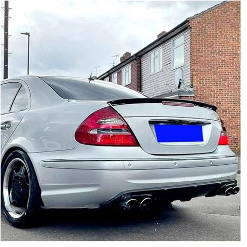 SANCAK Heckspoiler Auto Heckflügel Heckspoiler Für W211 Spoiler Für Benz W211 Für E-klasse E200 E260 Spoiler ABS Kunststoff Material 2002-2009 Heckflügel (Farbe : Gloosy Black)