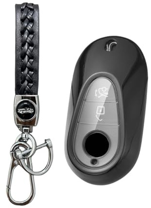 MEDZUK Coque Clé Compatible avec Mercedes Benz GLC X254 AMG 2022-2024 2025 Coque de Protection pour clé de Voiture TPU, Accessoire Étui pour Clés avec Porte-clés