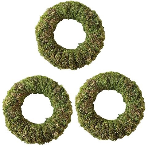 Garneck 3st Moosring Weihnachtskranz Basis Selber Machen Mooskranzrahmen Zum Basteln Weihnachtsdekorationen Für Die Haustür Weihnachtstürkranz Vintage- Buchsbaum Kranz Rattan Green
