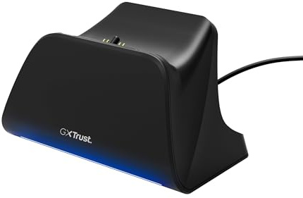Trust GXT 255 Chargeur Manette PS5, Station de Charge Manette Dualsense PlayStation 5 avec Design Place-on, Charge Rapide, LED, Coussinet Antidérapant, Câble USB-C-C Inclus, Accessoires PS5, Noir
