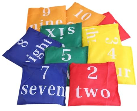 Milageto 10pcs Kinder Werfen Cornhole Bean Bags Partyspiel für Jungen Mädchen Kinder
