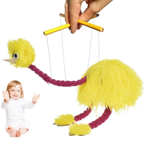syayw Ostrich Puppet - Handgefertigte Interaktive Marionette Für Das Spielen Von Spaß | Realistische String Puppenpuppe | Strauß Figur Für Erzählen Von Bildungsunterhaltung Kinderfamilie Bindung