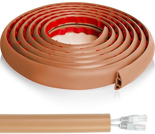 3m Canalina Passacavi Adesiva: Canalina per Cavi Flessibile Autoadesiva Canalina Passacavi Calpestabile Flessibile PVC Passacavi Pavimento Coprifili Elettrici per Uffici Scuola Officine Magazzini