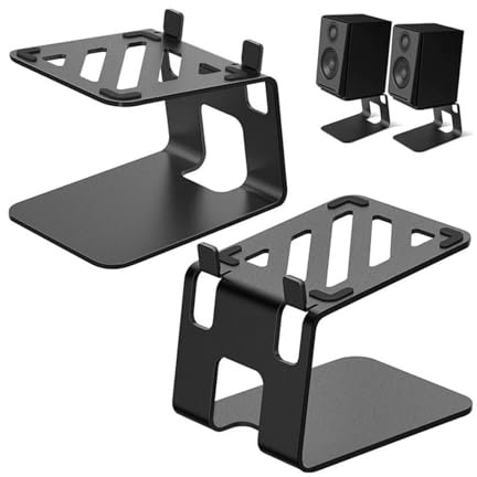 1 paio di supporti per altoparlanti da scrivania, in acciaio al carbonio, per monitor da studio, regolabili, per altoparlanti da studio e da scaffale (stile A)