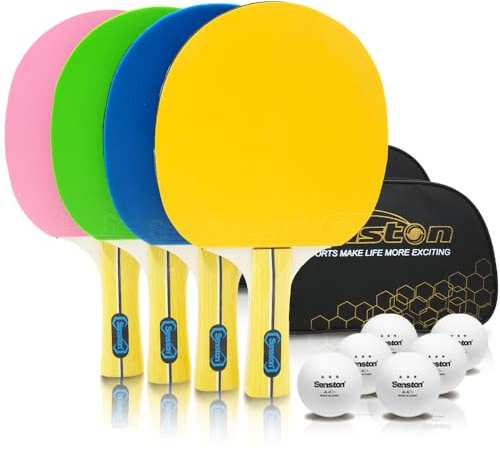 Senston Ping Pong Paddles- Fashionable Ping Pong Paddles Set of 4,Perfect for Family and Friends | The Best Table Tennis Paddles!