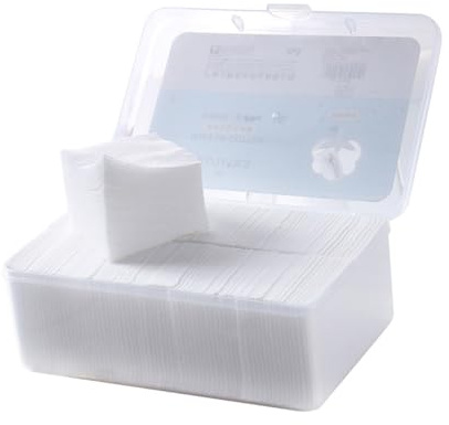 Homoyoyo 1000 Stück Make Up Wattepads aus Vliesstoff Weiß Dünne Gesichtspads zum Abschminken für Hautpflege mit Aufbewahrungsbox