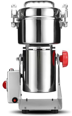 Macinacaffè Elettrico, Macinaspezie Elettrico per Cereali alle Erbe da 1000g, Potenza a Oscillazione di 180°, Macchina per Polvere Commerciale per Cereali Secchi, Caffè, Chicchi di Mais 1500G