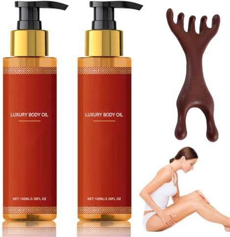 VRYNDH 2 Pezzi Magic Luxury Body Oil, olio corpo profumato,Magic Olio Per Il Corpo, Olio Corpo Rassodante Tonificante, Olio Da Massaggio Facilmente Assorbibile Per Ridurre Le Linee Sottili Su Addome