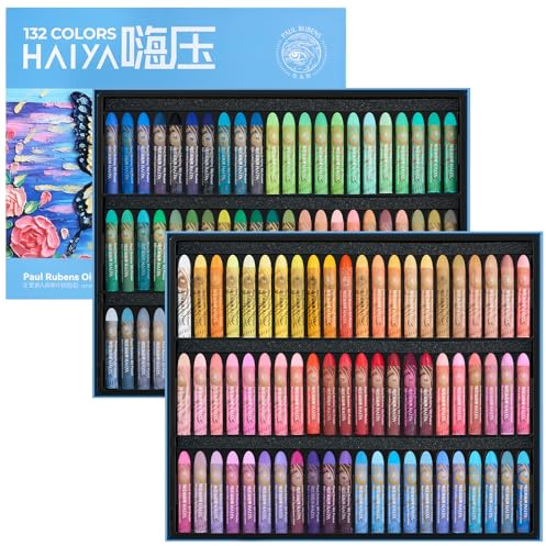 Paul Rubens Ölpastellkreide Set, 132 Farben Oil Pastels Weiche Pastellfarben Ungiftig für Künstler, Studenten und, Ideal zum Skizzieren, Dekorieren(Neues Paket)