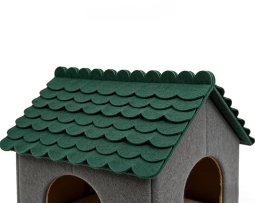 Tegole nere per tetti per casetta degli uccelli, 300 x 50 x 2 mm, autoadesive, in feltro, impermeabile, copertura per nidificazione per conigliera e cani, decorazione per cassetta postale (verde)
