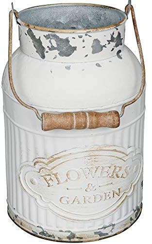 VANCORE Shabby Chic Metal Milk Jug Planter Metal Vases for Decor Rustic Flower Bucket Farmhouse Decorative Vases
