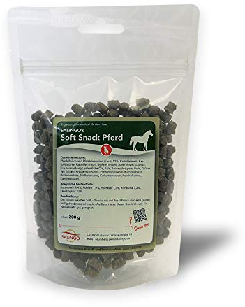 SALiNGO Soft Snack Pferd, Hundeleckerli, getreidefrei, zuckerfrei, Trainingsleckerlis für Hunde, Snack für allergische Hunde, 200g