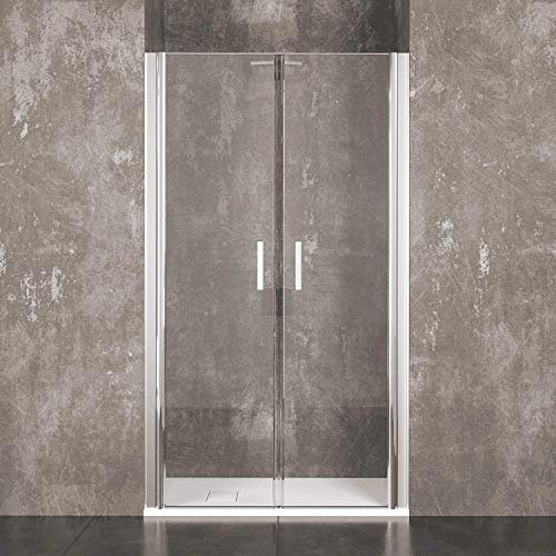 Box Doccia Bagno Saloon Con Apertura Battente In Cristallo Temperato Trasparente da 6 mm Altezza 190 cm Struttura Alluminio Anodizzato Maniglie In Acciaio Cromato 80 x 190 Cm